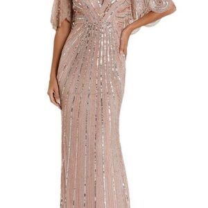 Mac Duggal Rose Gold Sequin Gown new